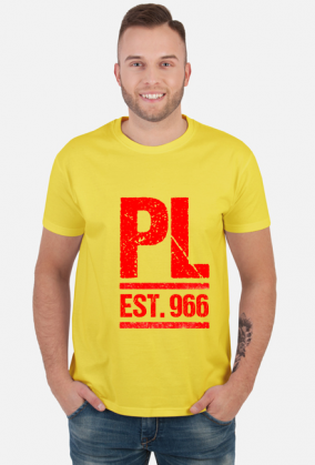 czerwony napis PL POLSKA oraz 966