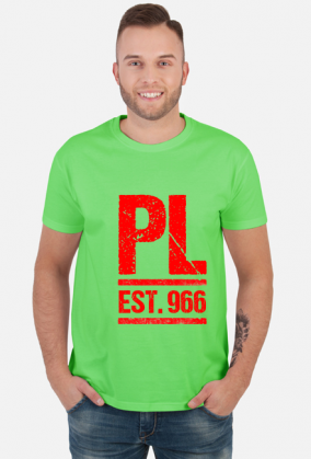 czerwony napis PL POLSKA oraz 966