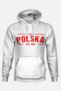 Bluza z kapturem napis POLSKA EST. 966