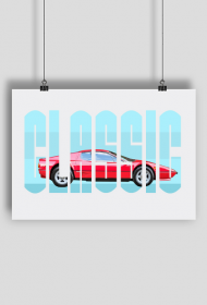 Plakat idealny do garażu, męskie wnętrze supersamochód Ferrari