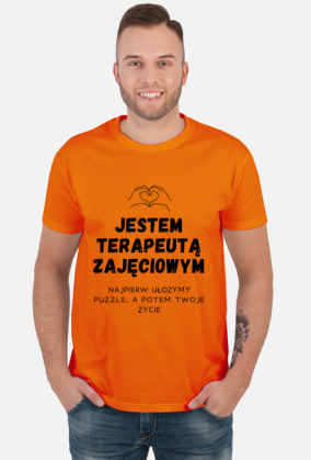 Koszulka męska JESTEM TERAPEUTĄ ZAJĘCIOWYM PUZZLE