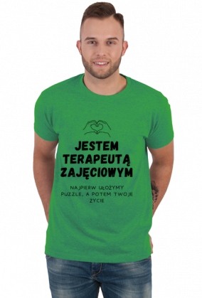 Koszulka męska JESTEM TERAPEUTĄ ZAJĘCIOWYM PUZZLE