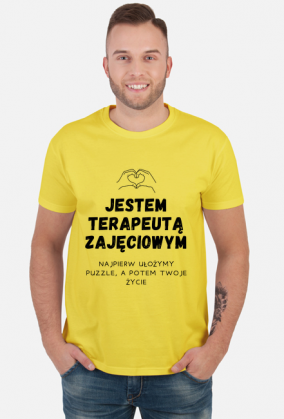 Koszulka męska JESTEM TERAPEUTĄ ZAJĘCIOWYM PUZZLE