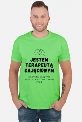 Koszulka męska JESTEM TERAPEUTĄ ZAJĘCIOWYM PUZZLE