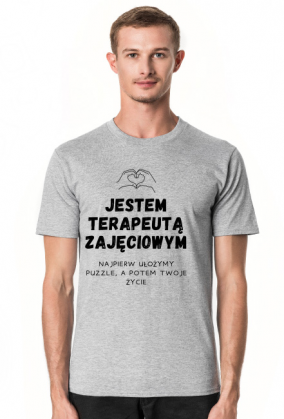 Koszulka męska JESTEM TERAPEUTĄ ZAJĘCIOWYM PUZZLE