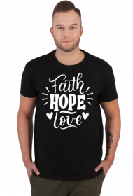 Faith hope love - koszulka męska ciemna
