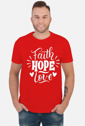 Faith hope love - koszulka męska ciemna
