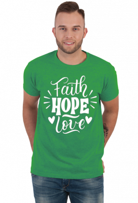 Faith hope love - koszulka męska ciemna