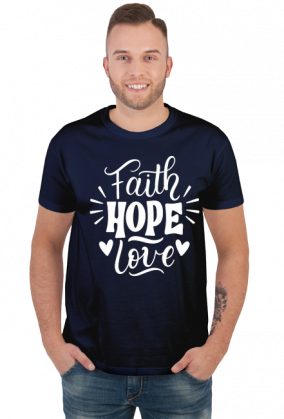 Faith hope love - koszulka męska ciemna