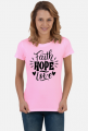 Faith hope love - koszulka damska jasna