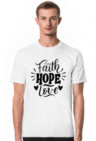 Faith hope love - koszulka męska jasna