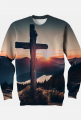 Krzyż, zachód słońca, góry - bluza FullPrint