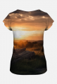 Krzyż, zachód słońca - koszulka damska FullPrint