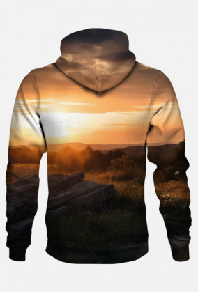 Krzyż, zachód słońca - bluza z kapturem FullPrint