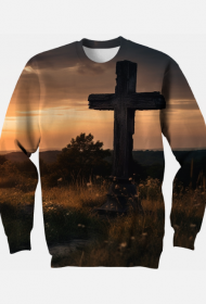 Krzyż, zachód słońca - bluza FullPrint