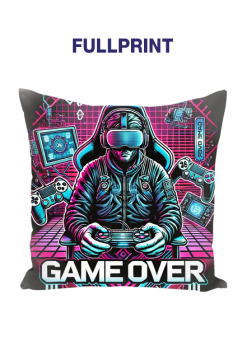Cyberpunkowy Gracz w VR – Poduszka Full Print z Neonowymi Efektami