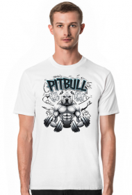 KOSZULKA T-SHIRT PITBULL GYM BIAŁA LUB SZARA  w rozmiarach S, M, L, XL, XXL