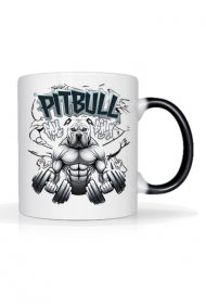PITBULL GYM KUBEK BIAŁY Z CZARNYM UCHWYTEM