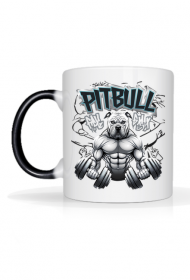 PITBULL GYM KUBEK BIAŁY Z CZARNYM UCHWYTEM