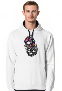 Hoodie Mushrooms Skull Light