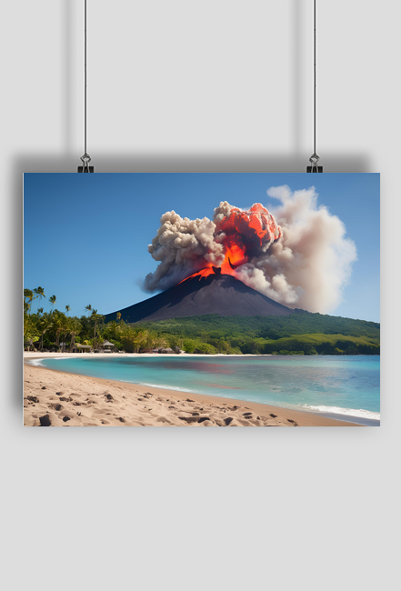 Plakat A1 84x59 Wybuch Wulkanu