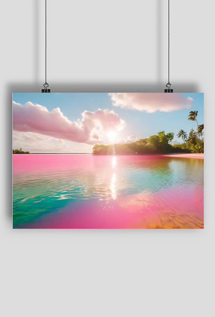 Plakat A1 84x59 Różowe Jezioro