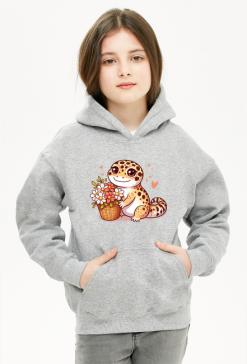 Bluza z kapturem dla dzieci – Gekon Lamparci