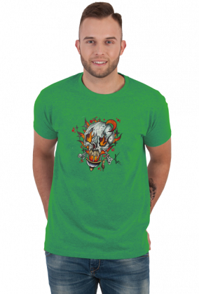 Koszulka Płonąca wampirza czaszka, T-shirt Flaming vampire skull