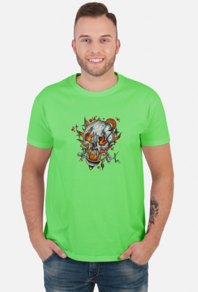 Koszulka Płonąca wampirza czaszka, T-shirt Flaming vampire skull