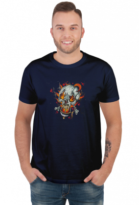 Koszulka Płonąca wampirza czaszka, T-shirt Flaming vampire skull