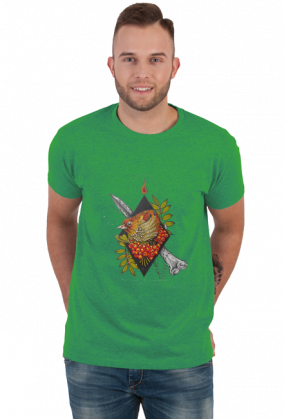 Koszulka Słowik na jarzębinie, T-shirt Nightingale on the rowan tree