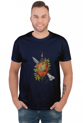 Koszulka Słowik na jarzębinie, T-shirt Nightingale on the rowan tree