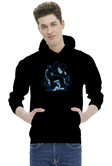 Bluza Wilk i Góry - Minimalistyczna Grafika Natury