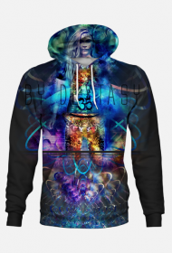 Psychodela sklep - Rave psytrance party girl with dreadlocks and om shanti with particular energy vibes