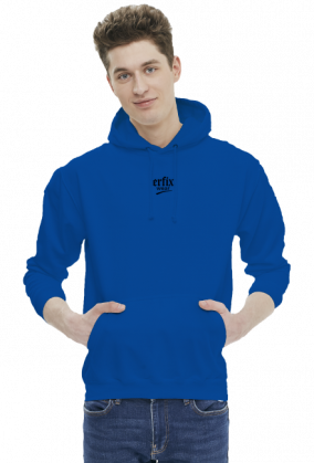 BLUZA Z KAPTUREM MĘSKA LOGO CZARNE N001