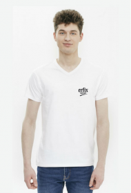 T-SHIRT V-NECK MĘSKI LOGO CZARNE N001