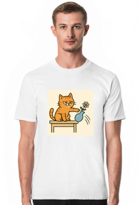 Złośliwy śmieszny kot koszulka męska