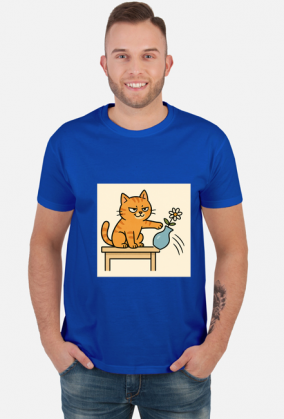 Złośliwy śmieszny kot koszulka męska