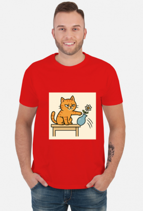 Złośliwy śmieszny kot koszulka męska