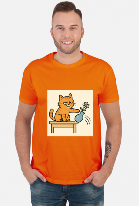 Złośliwy śmieszny kot koszulka męska