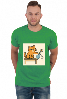 Złośliwy śmieszny kot koszulka męska