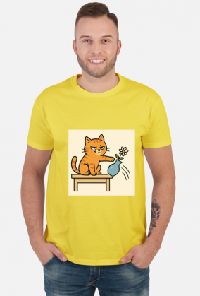 Złośliwy śmieszny kot koszulka męska