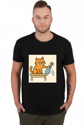 Złośliwy śmieszny kot koszulka męska