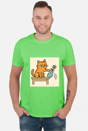 Złośliwy śmieszny kot koszulka męska