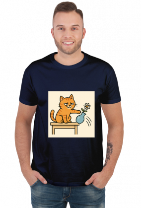 Złośliwy śmieszny kot koszulka męska