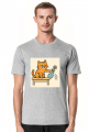 Złośliwy śmieszny kot koszulka męska