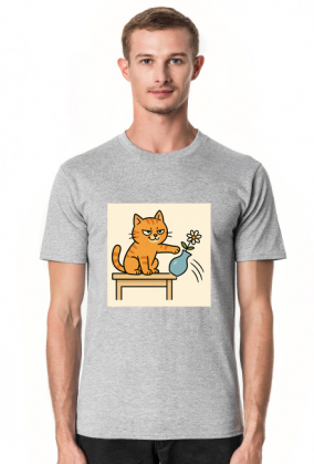 Złośliwy śmieszny kot koszulka męska
