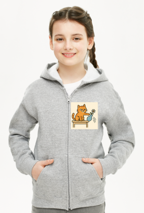 Złośliwy śmieszny kot bluza dziecięca na zamek z kapturem różne kolory