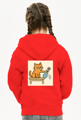 Złośliwy śmieszny kot bluza dziecięca na zamek z kapturem różne kolory