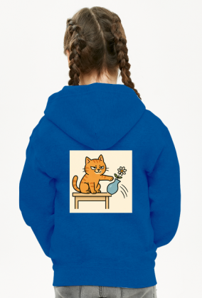 Złośliwy śmieszny kot bluza dziecięca na zamek z kapturem różne kolory